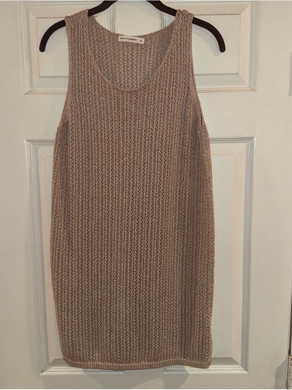 moon & madison Taupe Knit Swim Coverup